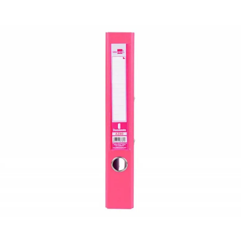 Archivador de palanca marca Liderpapel A4 rosa compresor metalico