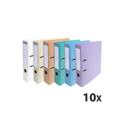 10 ARCHIVADORES de palanca Exacompta carton din A4 lomo 70 mm compresor colores pasteles surtidos.