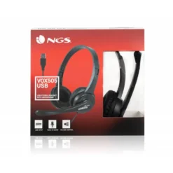 AURICULAR NGS VOX 505 MICROFONO Y CONTROL DE VOLUMEN DIADEMA AJUSTABLE JACK 3,5 MM LONGITUD CABLE