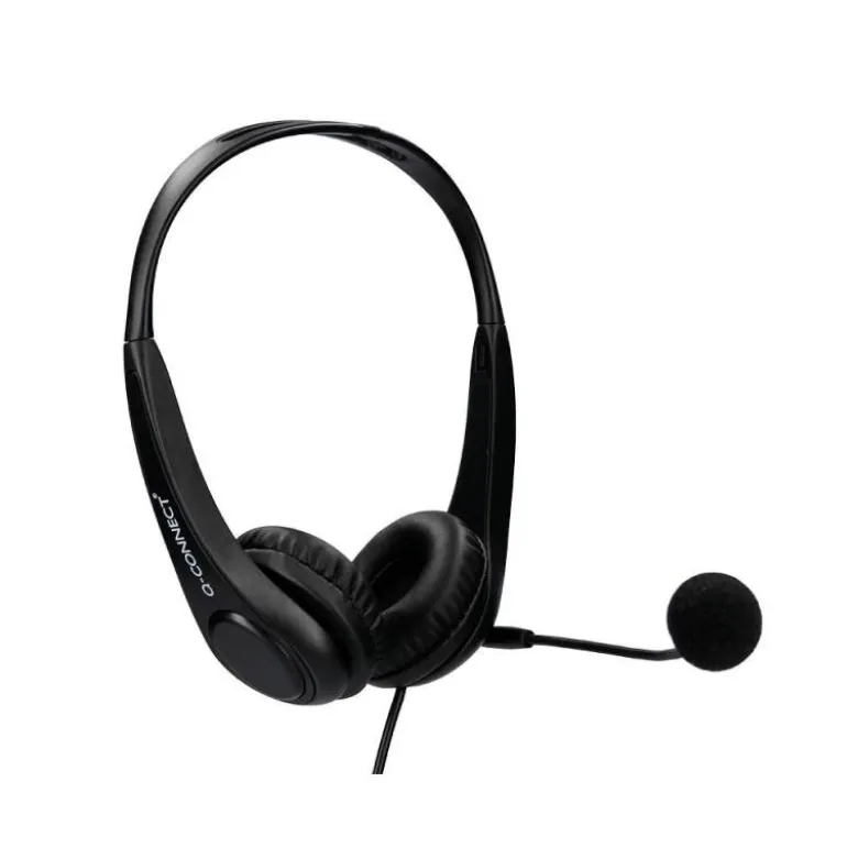 AURICULAR Q-CONNECT BIAURAL DIADEMA CON MICROFONO Y CONTROL DE VOLUMEN CONEXION USB COLOR NEGRO