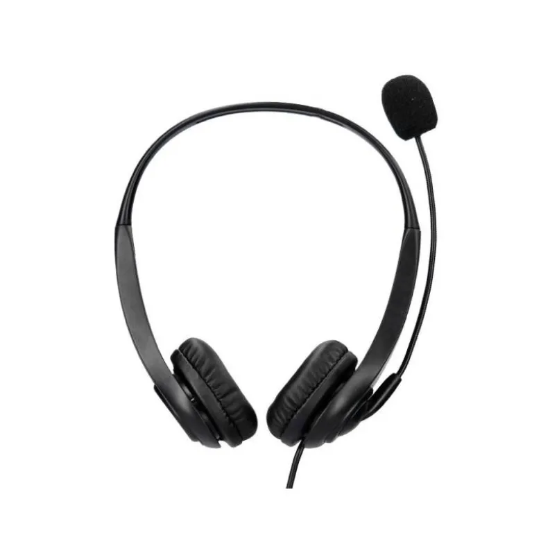AURICULAR Q-CONNECT BIAURAL DIADEMA CON MICROFONO Y CONTROL DE VOLUMEN CONEXION USB COLOR NEGRO