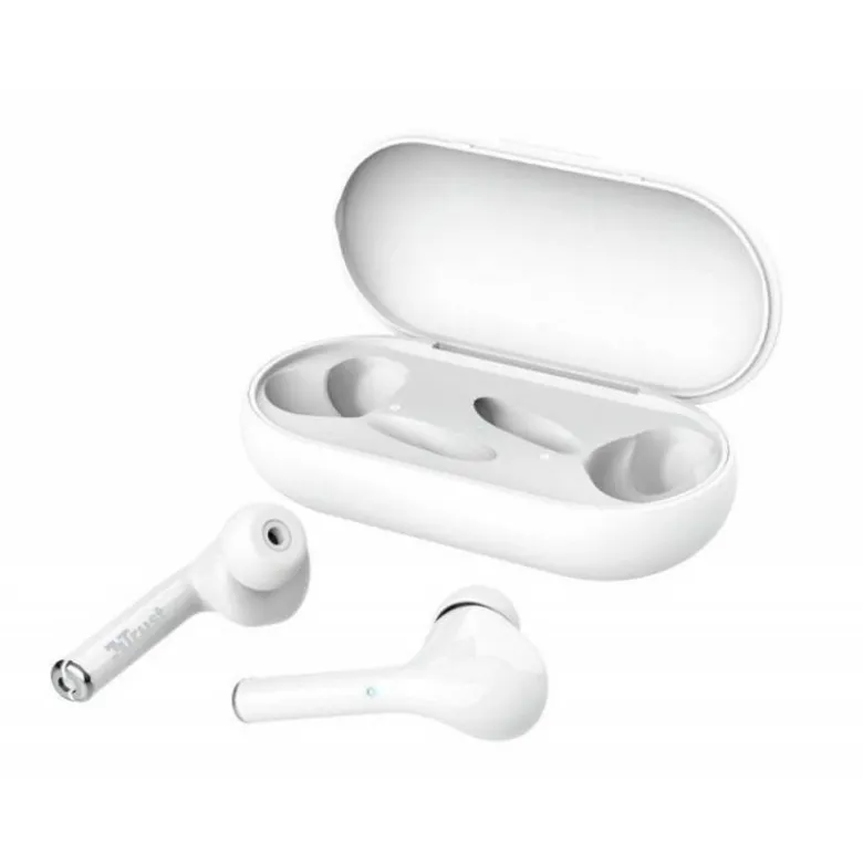 AURICULAR TRUST NIKA INALAMBRICO BLUETOOTH CON ESTUCHE DE CARGA COLOR BLANCO