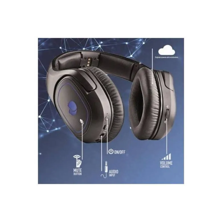 AURICULARES NGS GAMING GHX600 INALAMBRICO CON SONIDO 7.1 BASE DE CARGA ILUMINCACION LED