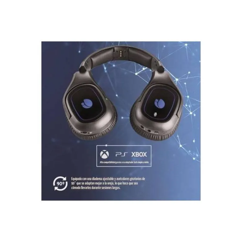 AURICULARES NGS GAMING GHX600 INALAMBRICO CON SONIDO 7.1 BASE DE CARGA ILUMINCACION LED