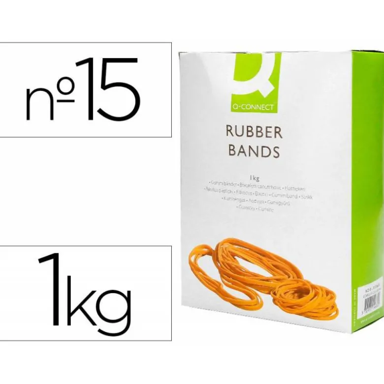 Bandas elasticas N 15 Q-connect 1000 gr 150 x 9 mm