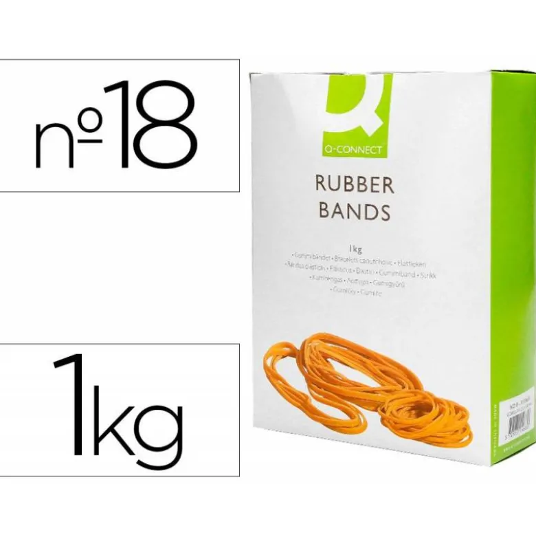 Bandas elasticas N 18 Q-connect 1000 gr 180 x 16 mm