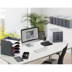 Bandeja de sobremesa Durable plastico 255x55x330mm color gris