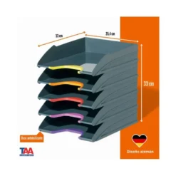 Bandeja de sobremesa Durable plastico 255x55x330mm color gris