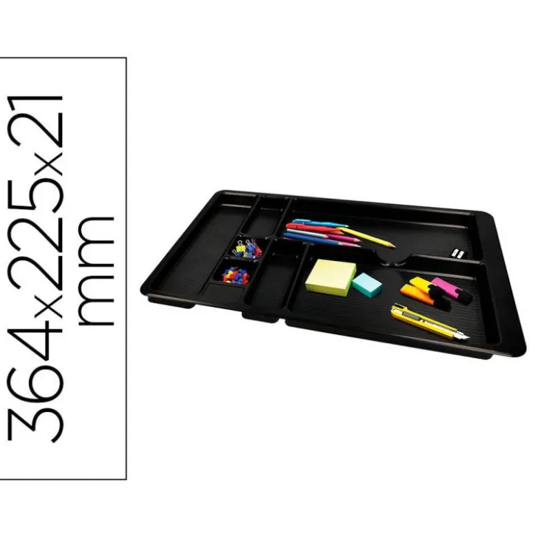 BANDEJA ORGANIZADORA Q-CONNECT DE CAJONES COLOR NEGRO 364X225X21 MM
