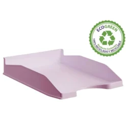 BANDEJA SOBREMESA ARCHIVO 2000 ECOGREEN PLASTICO 100% RECICLADO APILABLE FORMATOS DIN A4 Y FOLIO COLOR ROSA