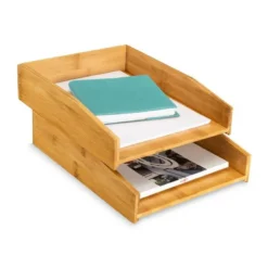 BANDEJA SOBREMESA CEP SILVA BAMBU LOTE DE 2 UNIDADES 340X252X75 MM