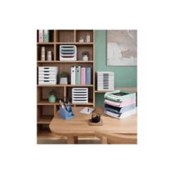 BANDEJA SOBREMESA EXACOMPTA AUTENTIK COMBO STYLI PLASTICO RECICLADO SET DE 4 UNIDADES COLORES SURTIDOS