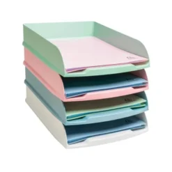 BANDEJA SOBREMESA EXACOMPTA AUTENTIK COMBO STYLI PLASTICO RECICLADO SET DE 4 UNIDADES COLORES SURTIDOS