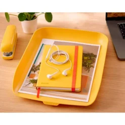 BANDEJA SOBREMESA LEITZ PLASTICO COLOR AMARILLO