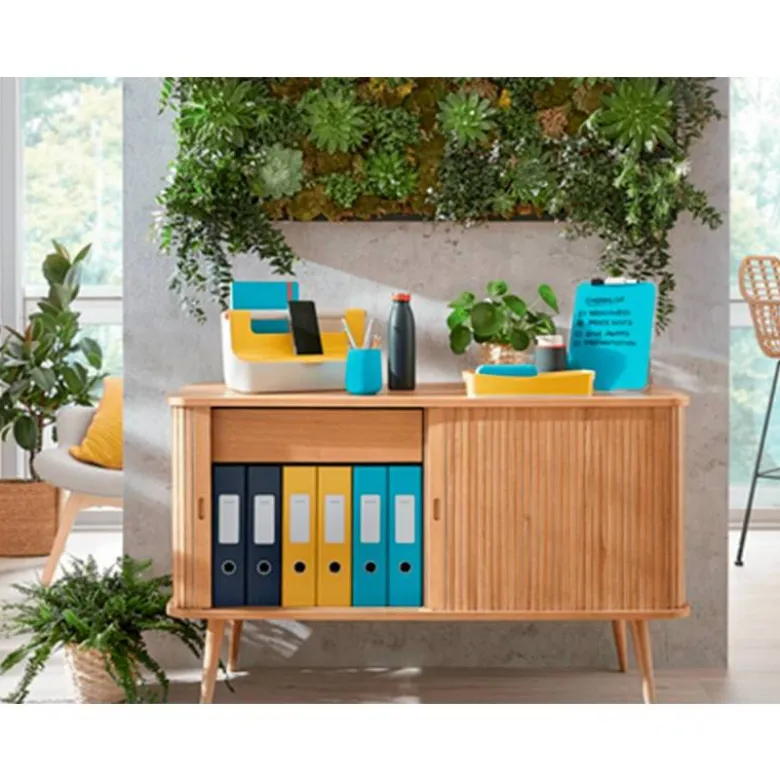 BANDEJA SOBREMESA LEITZ PLASTICO SET DE 2 UNIDADES COLOR AMARILLO