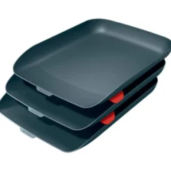 BANDEJA SOBREMESA LEITZ PLASTICO SET DE 3 UNIDADES COLOR GRIS