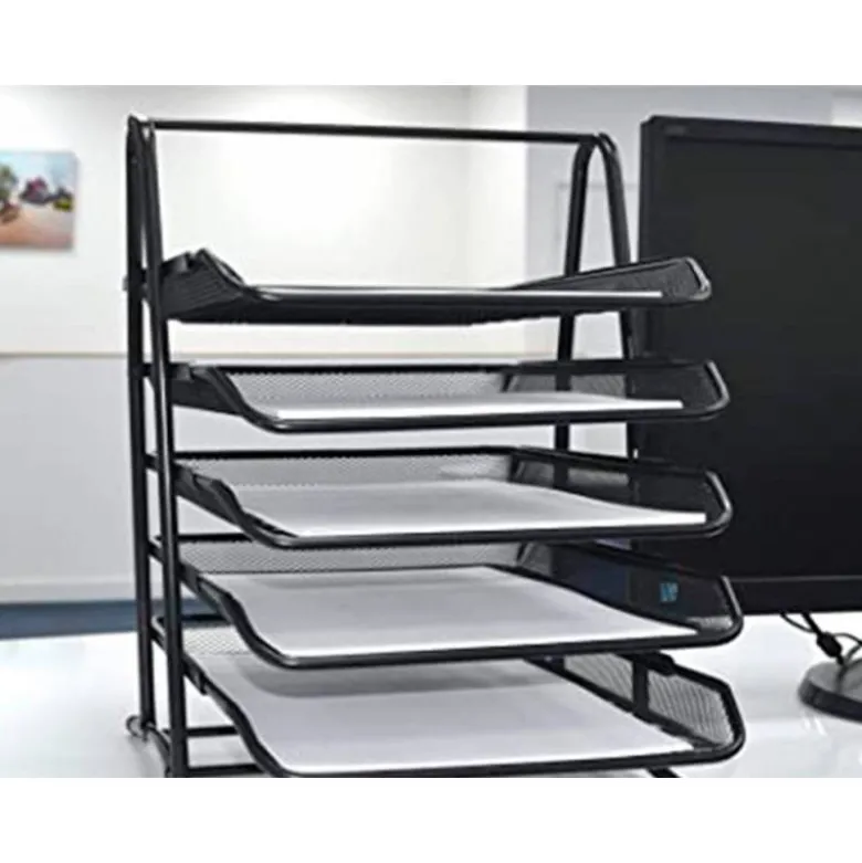 BANDEJA SOBREMESA METALICA Q-CONNECT KF18474 REJILLA NEGRO 5 BANDEJAS MOVIBLES 350X275X375 MM