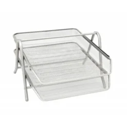 Bandeja sobremesa metalica q-connect rejilla gxa100 plata con 2 bandejas movibles -300x185x 350 mm