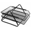 Bandeja sobremesa metalica q-connect rejilla gxa100 negra con 2 bandejas movibles -300x185x350 mm.