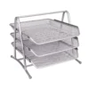 Bandeja sobremesa metalica q-connect kf00822 rejilla plata con 3 bandejas movibles 350x278x275 mm