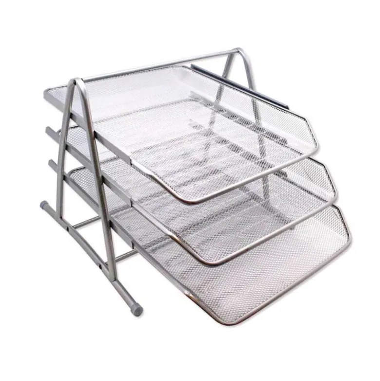 Bandeja sobremesa metalica q-connect kf00822 rejilla plata con 3 bandejas movibles 350x278x275 mm