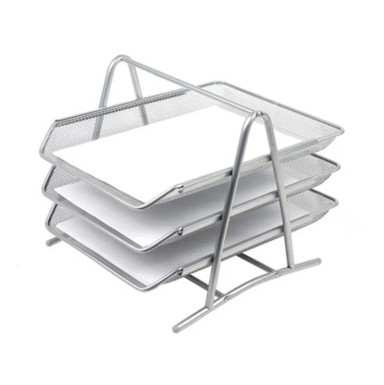 Bandeja sobremesa metalica q-connect kf00822 rejilla plata con 3 bandejas movibles 350x278x275 mm