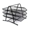 Bandeja sobremesa metalica q-connect kf00823 rejilla negra 3 bandejas movibles 350x278x275 mm
