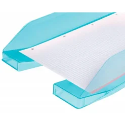 Bandeja sobremesa plastico q-connect color turquesa transparente 240x70x340 mm