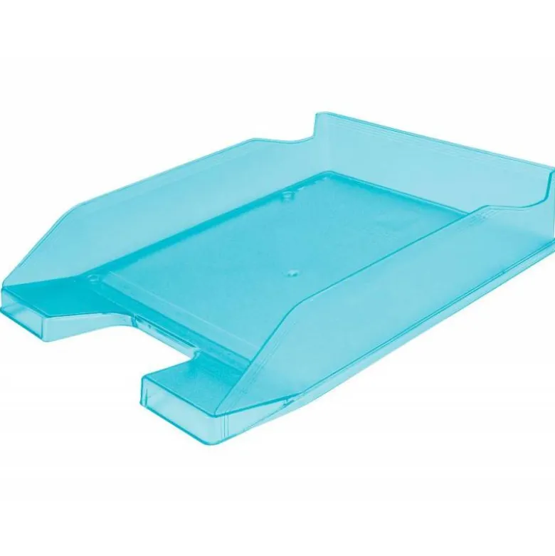 Bandeja sobremesa plastico q-connect color turquesa transparente 240x70x340 mm