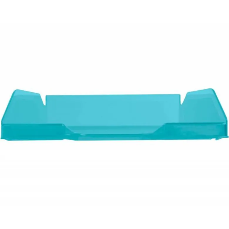 Bandeja sobremesa plastico q-connect color turquesa transparente 240x70x340 mm