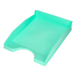 BANDEJA SOBREMESA PLASTICO Q-CONNECT VERDE MENTA OPACO 240X70X340MM