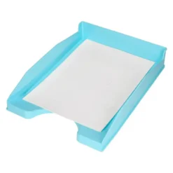 BANDEJA SOBREMESA PLASTICO Q-CONNECT CELESTE OPACO 240X70X340MM