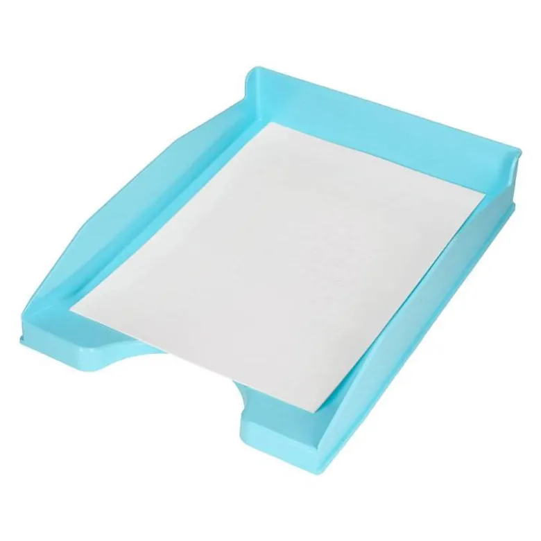 BANDEJA SOBREMESA PLASTICO Q-CONNECT CELESTE OPACO 240X70X340MM
