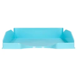 BANDEJA SOBREMESA PLASTICO Q-CONNECT CELESTE OPACO 240X70X340MM
