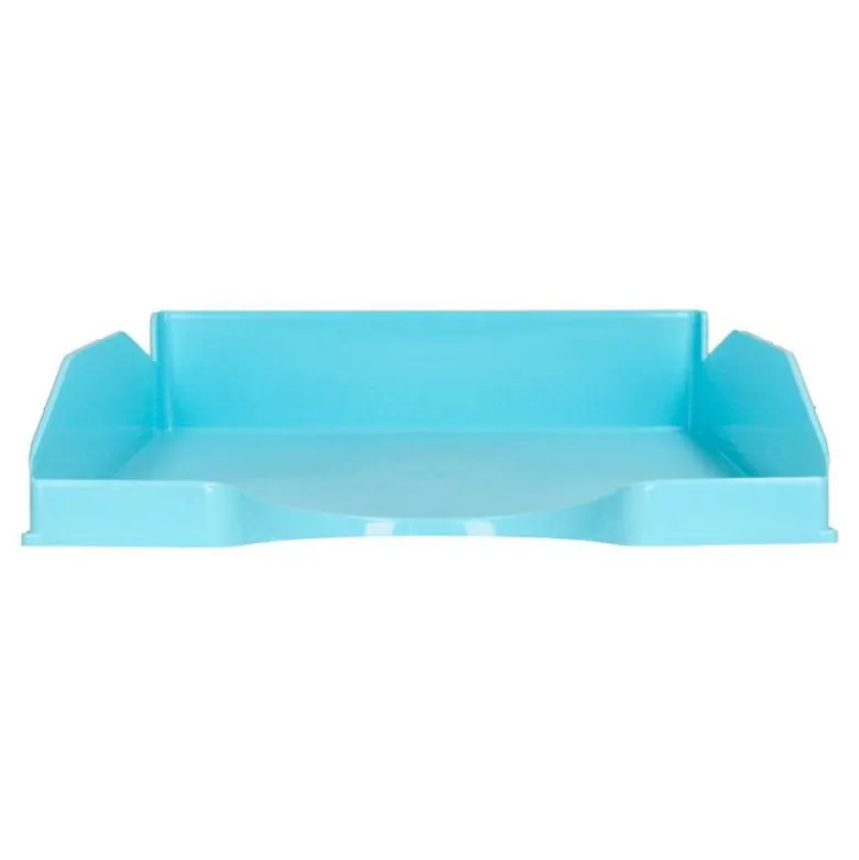 BANDEJA SOBREMESA PLASTICO Q-CONNECT CELESTE OPACO 240X70X340MM