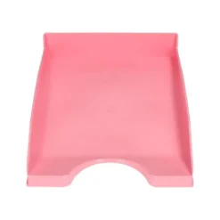 BANDEJA SOBREMESA PLASTICO Q-CONNECT ROSA PASTEL OPACO 240X70X340MM