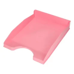BANDEJA SOBREMESA PLASTICO Q-CONNECT ROSA PASTEL OPACO 240X70X340MM