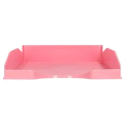 BANDEJA SOBREMESA PLASTICO Q-CONNECT ROSA PASTEL OPACO 240X70X340MM