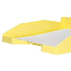 BANDEJA SOBREMESA PLASTICO Q-CONNECT AMARILLO PASTEL OPACO 240X70X340MM