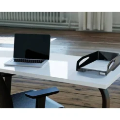 BANDEJA SOBREMESA PLASTICO Q-CONNECT GRAN CAPACIDAD CON ASA NEGRO OPACO 386X270X115MM
