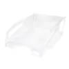 BANDEJA SOBREMESA PLASTICO Q-CONNECT GRAN CAPACIDAD CON ASA TRANSPARENTE 386X270X115MM
