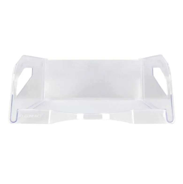 BANDEJA SOBREMESA PLASTICO Q-CONNECT GRAN CAPACIDAD CON ASA TRANSPARENTE 386X270X115MM