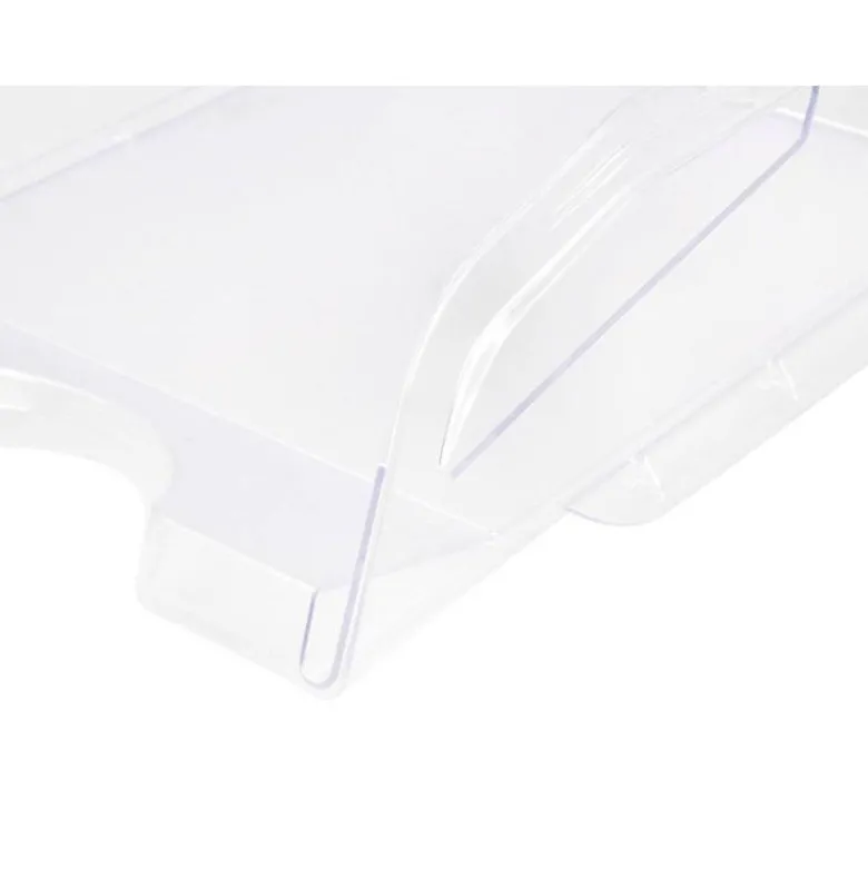 BANDEJA SOBREMESA PLASTICO Q-CONNECT GRAN CAPACIDAD CON ASA TRANSPARENTE 386X270X115MM