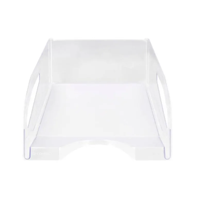 BANDEJA SOBREMESA PLASTICO Q-CONNECT GRAN CAPACIDAD CON ASA TRANSPARENTE 386X270X115MM