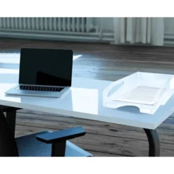 BANDEJA SOBREMESA PLASTICO Q-CONNECT GRAN CAPACIDAD CON ASA TRANSPARENTE 386X270X115MM