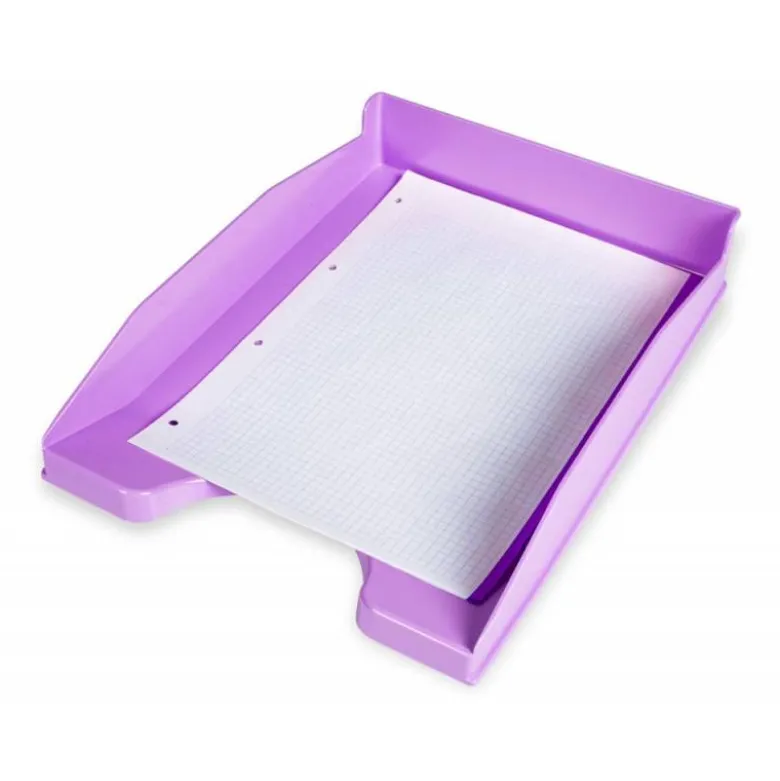 BANDEJA SOBREMESA PLASTICO Q-CONNECT LAVANDA OPACO