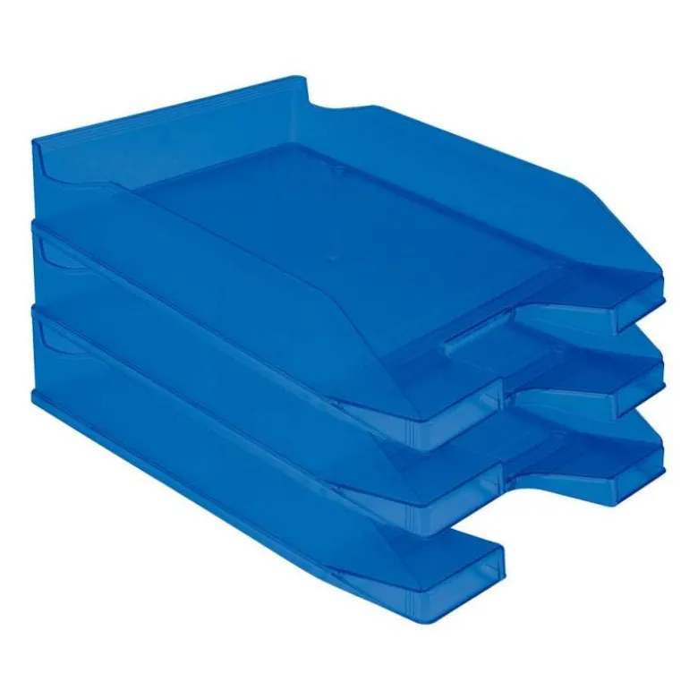 Bandeja sobremesa plastico q-connect color azul transparente 240x70x340 mm