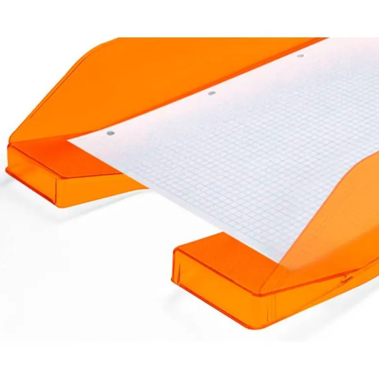 Bandeja sobremesa plastico q-connect color naranja transparente240x70x340 mm