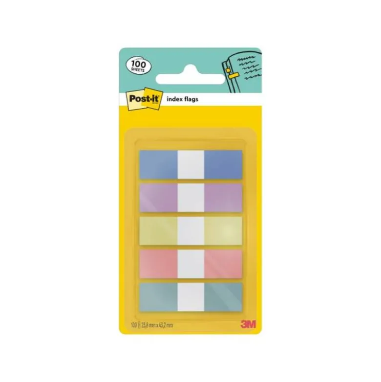 BANDERITAS SEPARADORAS DISPENSADOR POST-IT INDEX FLAGS 683-5 PASTELO 11,9X43,2 MM PACK DE 20 UNIDADES X 5
