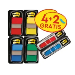 BANDERITAS SEPARADORAS POST-IT 680 DISPENSADOR 50 HOJAS 4 COLORES SURTIDOS + 2 DISPENSADORES 684 FLECHA 2